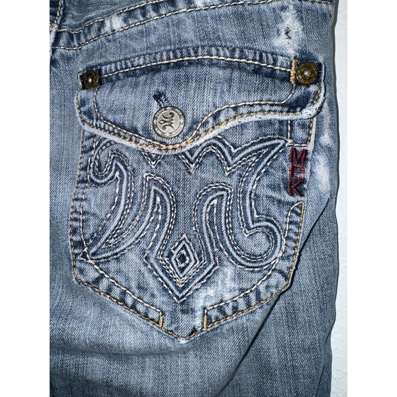 MEK Denim USA Jeans Easter Island Bootcut Men’s 30X34 Flap Pocket Distressed Y2K - Picture 3 of 16